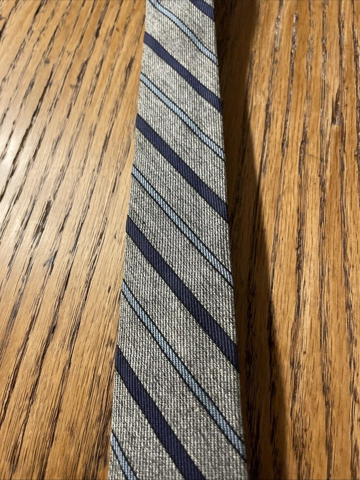 Corbata oscilante de extremo cuadrado ajustada Haband’s Ty Tweed vintage años 50 rayas Rockabilly Foto 3 de 4