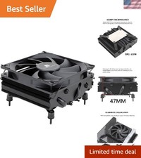 X47 Black Low Profile CPU Cooler with 92mm PWM Fan   Perfect for AMD  Intel