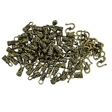 30 Sets Bronze Vintage S Hook Clasps End Caps Leather Cord