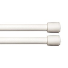 28-48 in. Adjustable Spring Tension Rod, 2-Pack, 7/16 in. Diameter, White