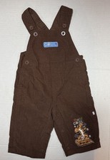 Disney Pooh Tigger Winter Corduroy Overalls Size Brown Embroidered 6-9M Y2K