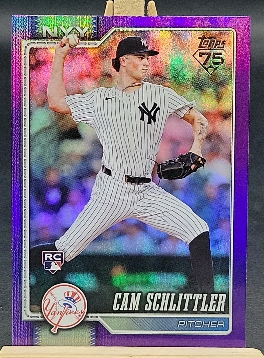 2026 Topps Series 1 Cam Schlittler Purple Rainbow Foil RC /250 Yankees #111