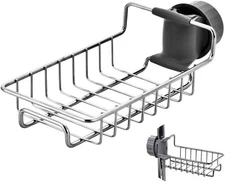 Clip On Sink Caddy Organizer Stainless Steel Faucet Hanging Sponge Rack