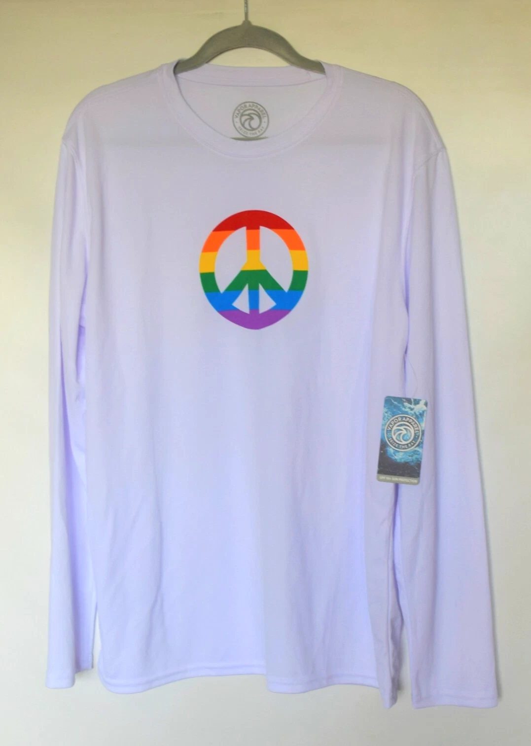 VAPOR APPAREL UPF 50 Sun Protection L/S T-shirt Size Large White Cool wicking