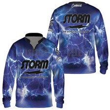 Custom Name Storm Electrical Lightning Bowling Jersey Gifts Size S-5XL