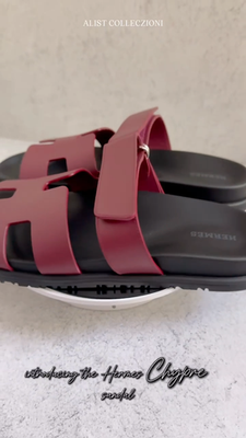 BNIB Hermès Chypre Sandals Rouge H Calfskin Leather Size 38.5 | eBay