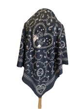 MOSCHINO Cheap and Chic SILK Scarf Popeye Olive Oyl Heart Black White Italy #A13
