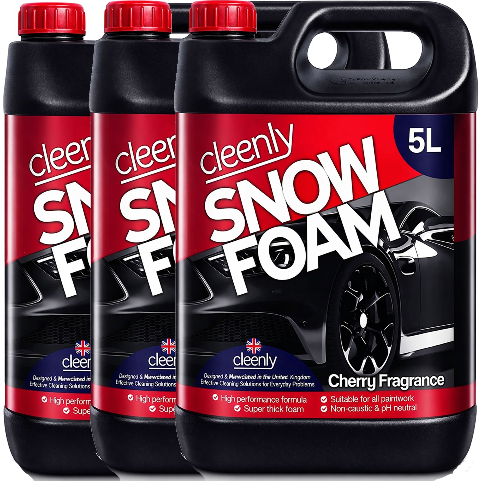 Cleenly Snow Foam Cherry Car Jet Wash PH Neutral Non Caustic Valet 15L