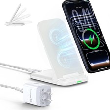 15W Samsung Wireless Charging Station Foldable Charger Stand for Samsung Gala...