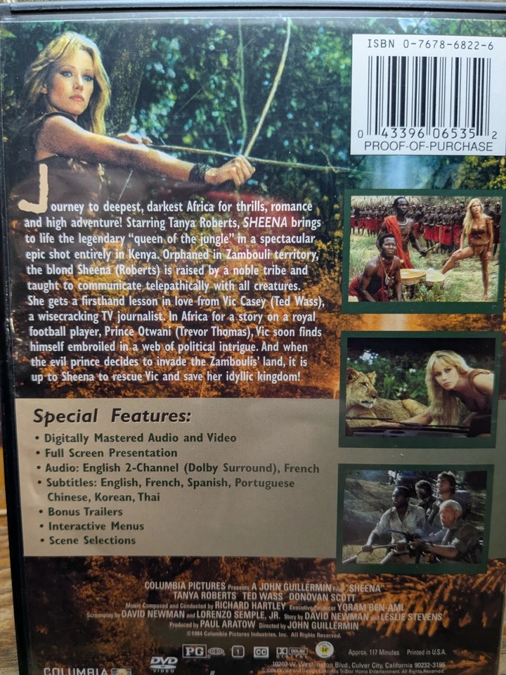 Sheena (DVD) 1984 with Sizzling Hot Tanya Roberts!🔥VG++  - Image 2 of 3