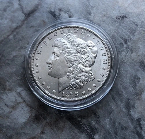1878-S MORGAN SILVER DOLLAR IN BU PROOF LIKE REVERSE CONDITION.