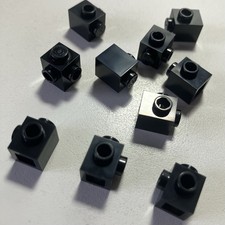 LEGO 10x New Black Brick Modified 1x1 w/ Stud on 2 Sides Adjacent 26604
