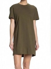 Madewell Women's M Olive Green Tee Dress Crewneck Short-Sleeve 100% Cotton M2242
