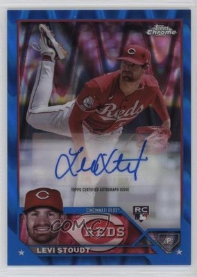 2023 Chrome Update Blue RayWave Refractor 22/150 Levi Stoudt Rookie Auto RC 03wr