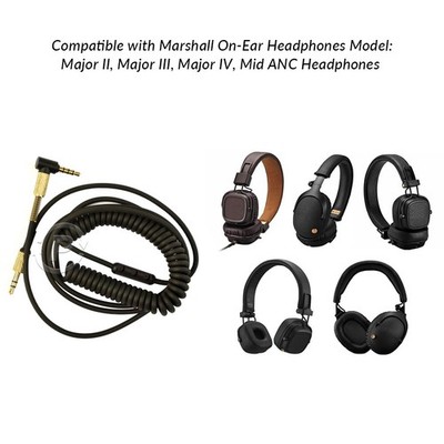 Replacement Audio Cable For Marshall Major On-Ear Headphone w/ Inline MIC Remote