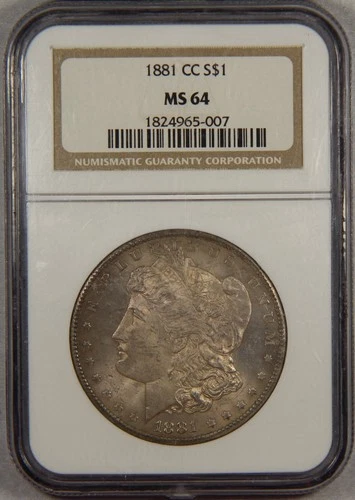 1881-CC Morgan Silver Dollar NGC MS64 $1