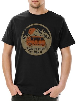 Home Is Where My Van Is Herren T-Shirt 4XL Angebot Campen Camping Camper