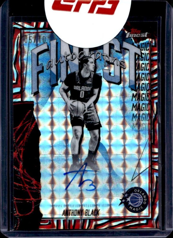 2025-26 Topps Finest Anthony Black Auto Red/Black Geometric Refractor #/10 Magic