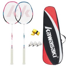 Kawasaki Badminton Rackets, Professional Graphite Shaft Badminton Set of 2 for B