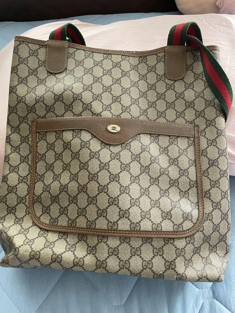 Vintage GUCCI Sherry Line Leather Tote Bag