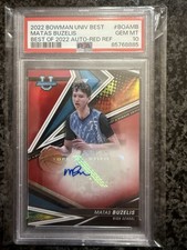Matas Buzelis 2022-23 Bowman University Best Auto Red Refractor #/10 PSA 10 Gem