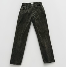 VTG GAP Women  s Slim High Rise Corduroy Pants Sz 10 Gray Green 90s Prep Grandpa