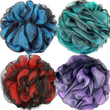 Fu Store Loofah Sponge 1 Count Pack of 4 , Purple, Red, Green, Blue 70g