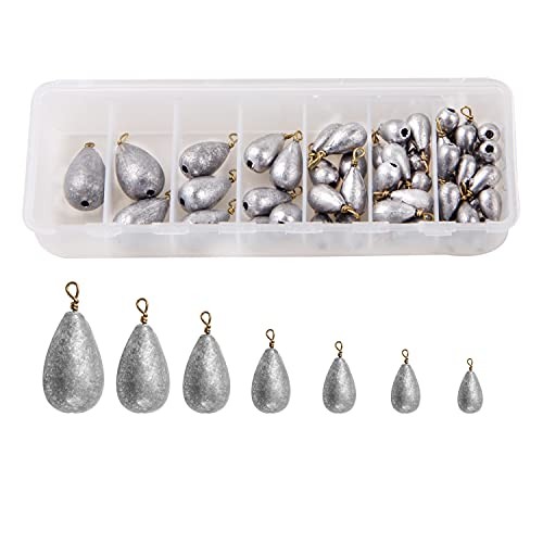54pcs Bass Casting Sinker Weights Lead Fishing Weight Sinker Assortment Bell - Picture 1 of 6