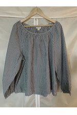J Crew Striped Long Sleeve Blouse - Size Medi...