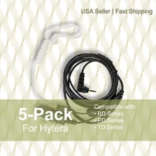 5x Acoustic (2-Wir) Tube PTT Earpiece for Hytera Radio PD355 PD360 PD365LF BD352