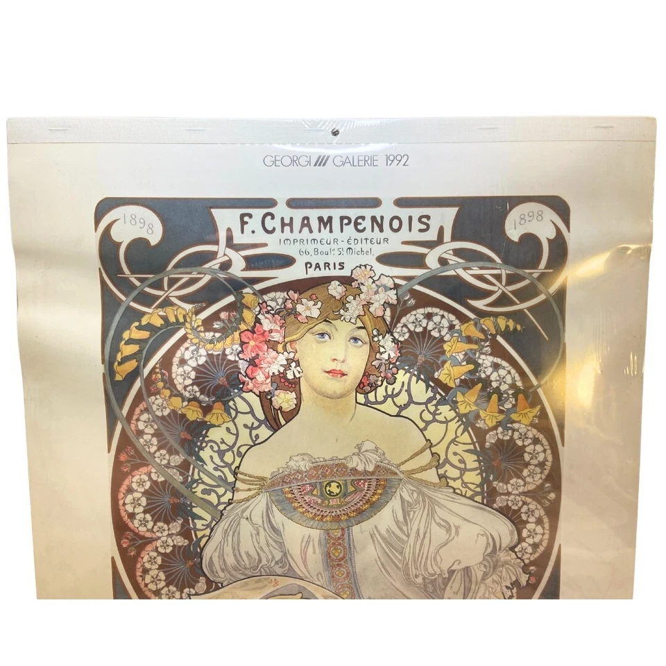 Alfonse Mucha Selado Vintage 1992 Coleção Ivan Lendl 12 Estampas Leitura Grande - Imagem 3 de 4