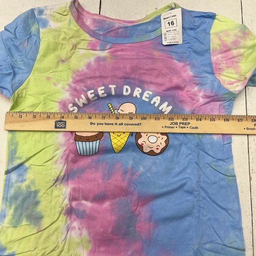 Beezizac Rosa Tie-Dye Manga Larga 2 Piezas Pijama Conjunto Niñas Talla 16 NUEVO - Imagen 5 de 9