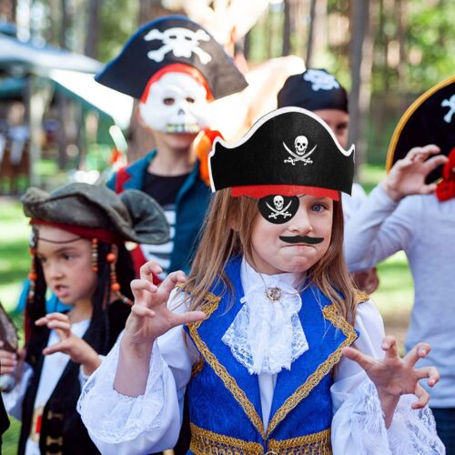 18 Pcs Pirate Hats Set Mustaches Eye Patches Party Favors for Halloween Cosplay - Picture 4 of 7