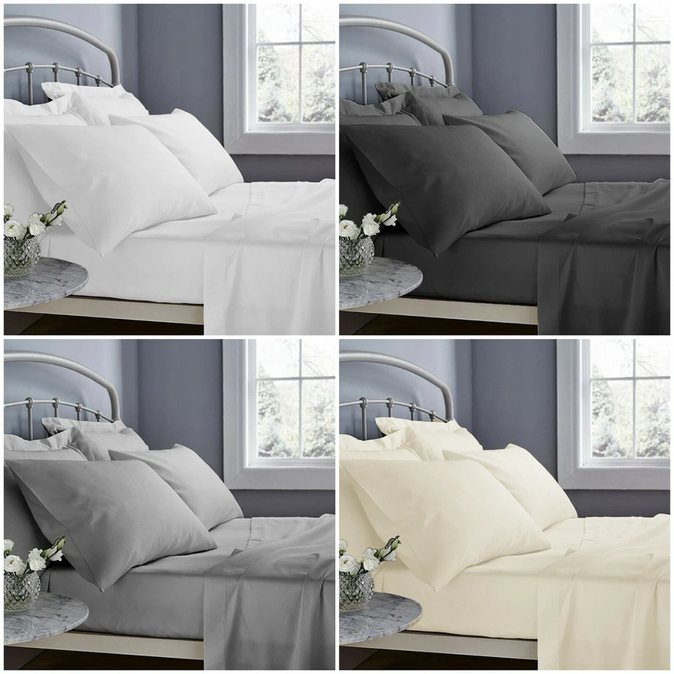 LUXURY 400 THREAD COUNT 100% EGYPTIAN COTTON DUVET COVER SET / FITTED BED SHEET