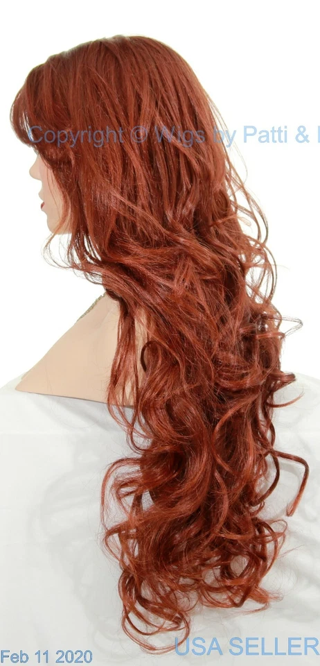PERUCA TOP PELE LONGA ENCARACOLADA SEGURA CALOR | T33.130 MARROM VERMELHO | QUENTE SEXY EUA VENDA 107 - Imagem 4 de 4