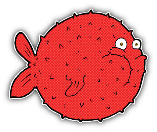Funny Puffer Fish Cartoon Car Bumper Sticker Decal | eBay