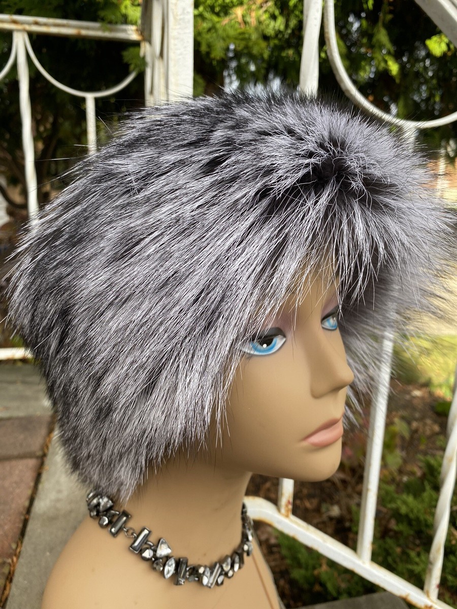 Real Silver Gray fox fur headband Neck Warmer Wrap New item  display picture 1
