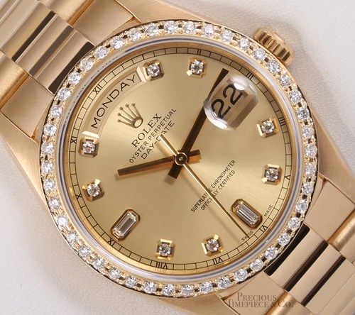 Champagne Diamond Dial-Diamond Bezel 
