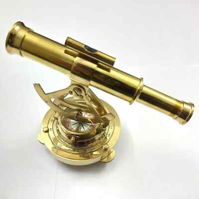 Brass Telescope Base Compass Collectible Tabletop Decorative Gift Item