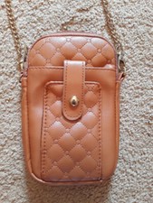 Gold Chain Link Patent Leather Cross Body Purse with 3 Pockets