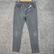 Vintage Levis 501 Jeans Mens 32x32 Gray Faded Denim TAPERED Distressed Made USA