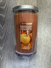 Yankee Candle 12oz Single Wick Pillar Candle. Spiced Pumpkin Scent. New 