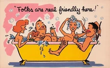 Postcard Vintage(1) Folks are real friendly here! #DT-41196-B UP (#222)