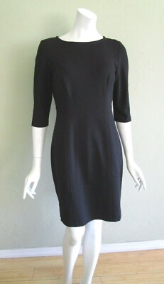 GERRY WEBER Zipper Pocket 1/2 Sleeve Sheath Mini Dress in Black Size 38/8 US