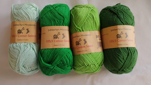 FOUR (4) Balls of Jubilee Yarn Minnesota Yarn - Greens