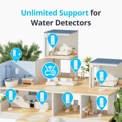 Smart WiFi Rilevatore di Perdite d'Acqua con Avvisi Regolabili, IP67 Impermeabile, 1 Confezione - Foto 5 di 12
