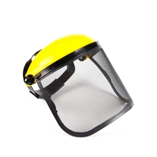 Chainsaw Helmet Garden Grass Trimmer Safety Helmet Hat with Full Face Mesh Visor