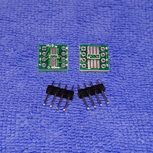 10pcs MSOP8 SOP8 SOIC8 to DIP8 Adapter Converter PCB Board + Single Row PIN New - Picture 1 of 2