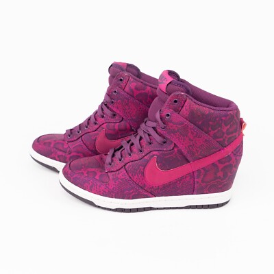 Nike Dunk Sky Hi High Print Python Hidden Wedge Heel Snake Fuchsia Womens Sz 7.5