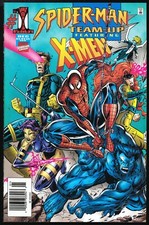Spider-man Team-Up #1 newsstand VF/VF+ X-Men app 1995 Marvel Amazing variant